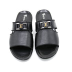 Black Open-Toe Casual Slippers