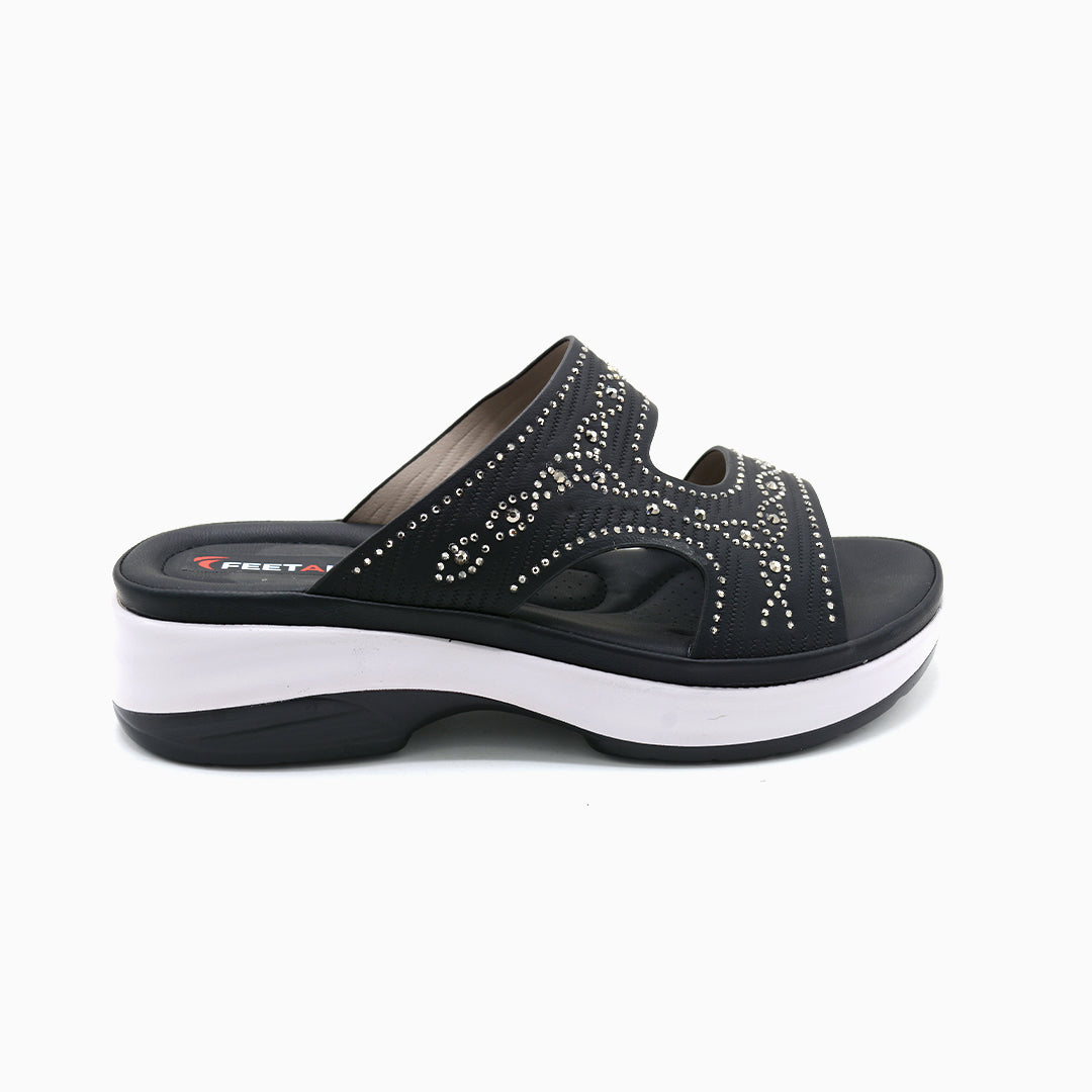 Embellished Comfort Platform Slides