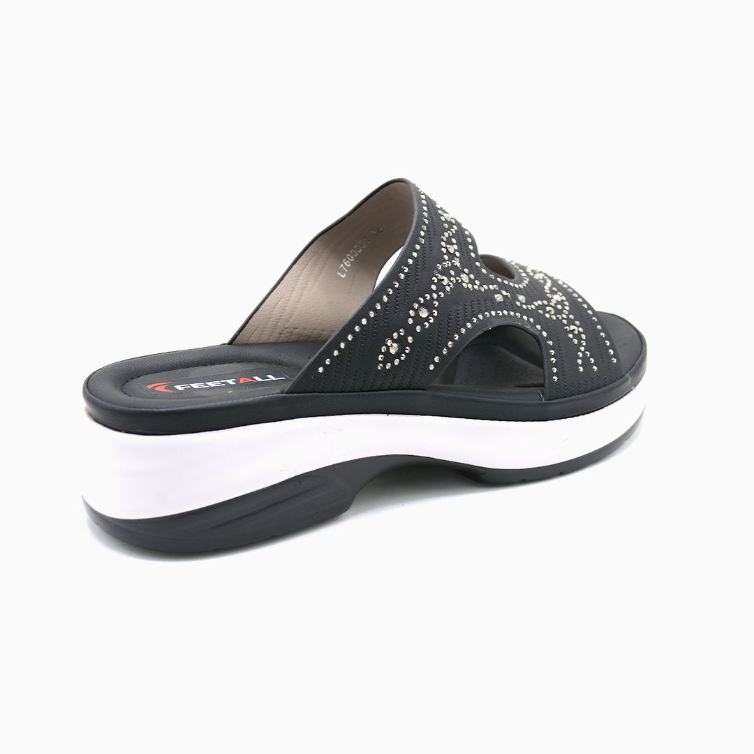 Embellished Comfort Platform Slides