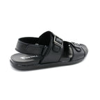 Black Double-Buckle Strap Sandals
