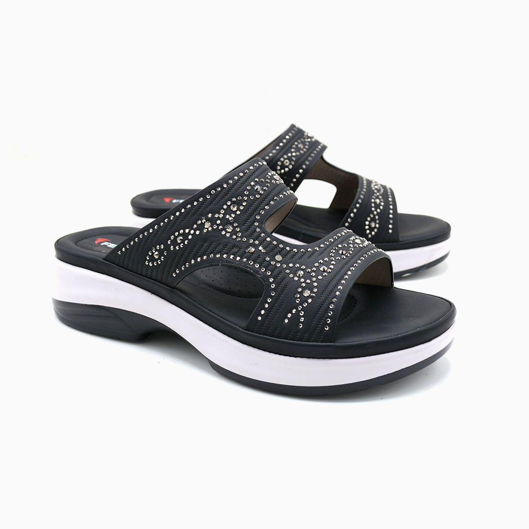 Embellished Comfort Platform Slides