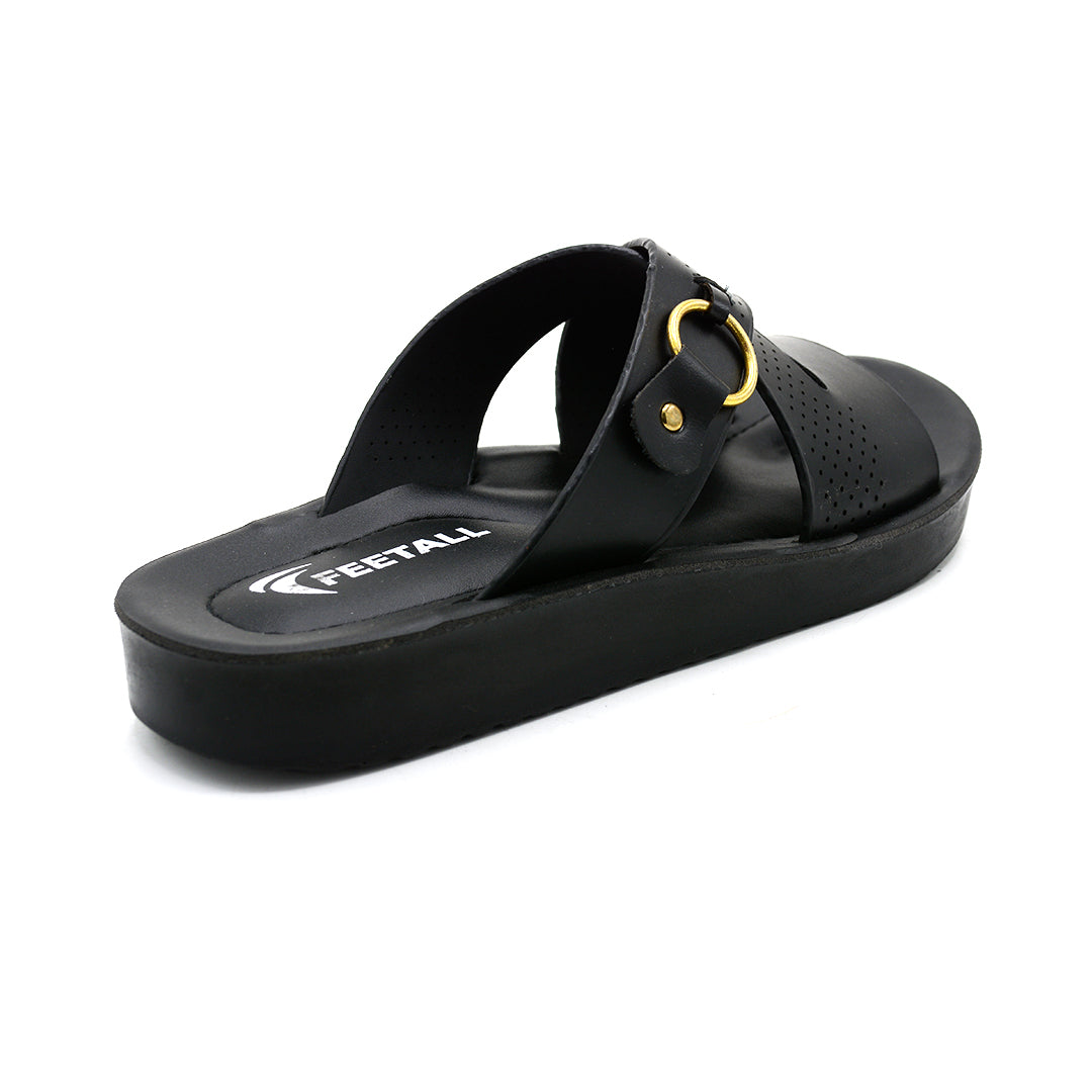 Monarch Cross-Strap Sandals with Gold Ring Detail