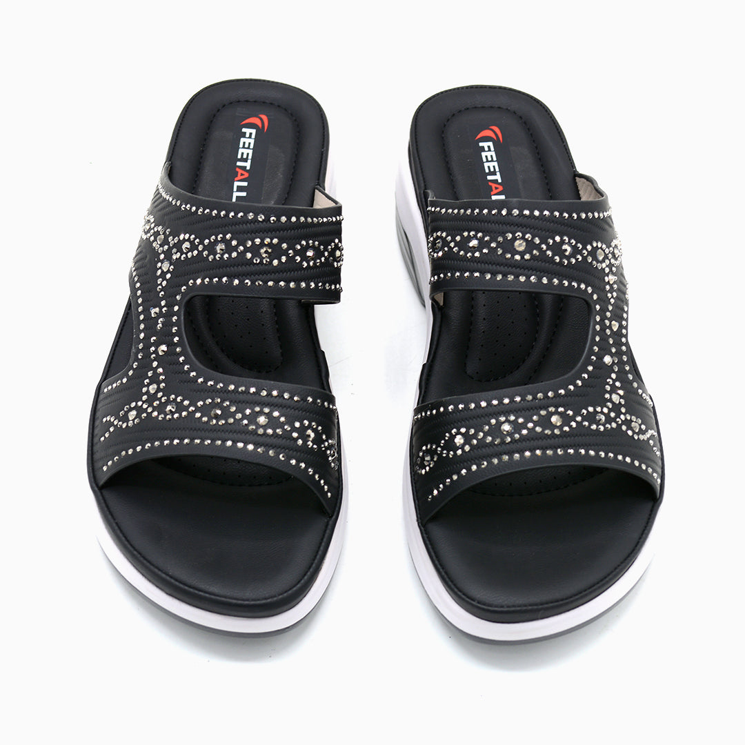 Embellished Comfort Platform Slides