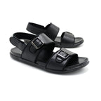 Black Double-Buckle Strap Sandals
