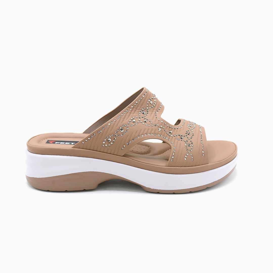 Embellished Comfort Platform Slides