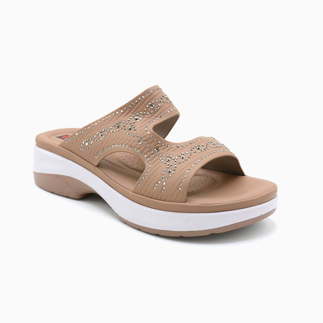 Embellished Comfort Platform Slides