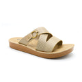 Monarch Cross-Strap Sandals with Gold Ring Detail