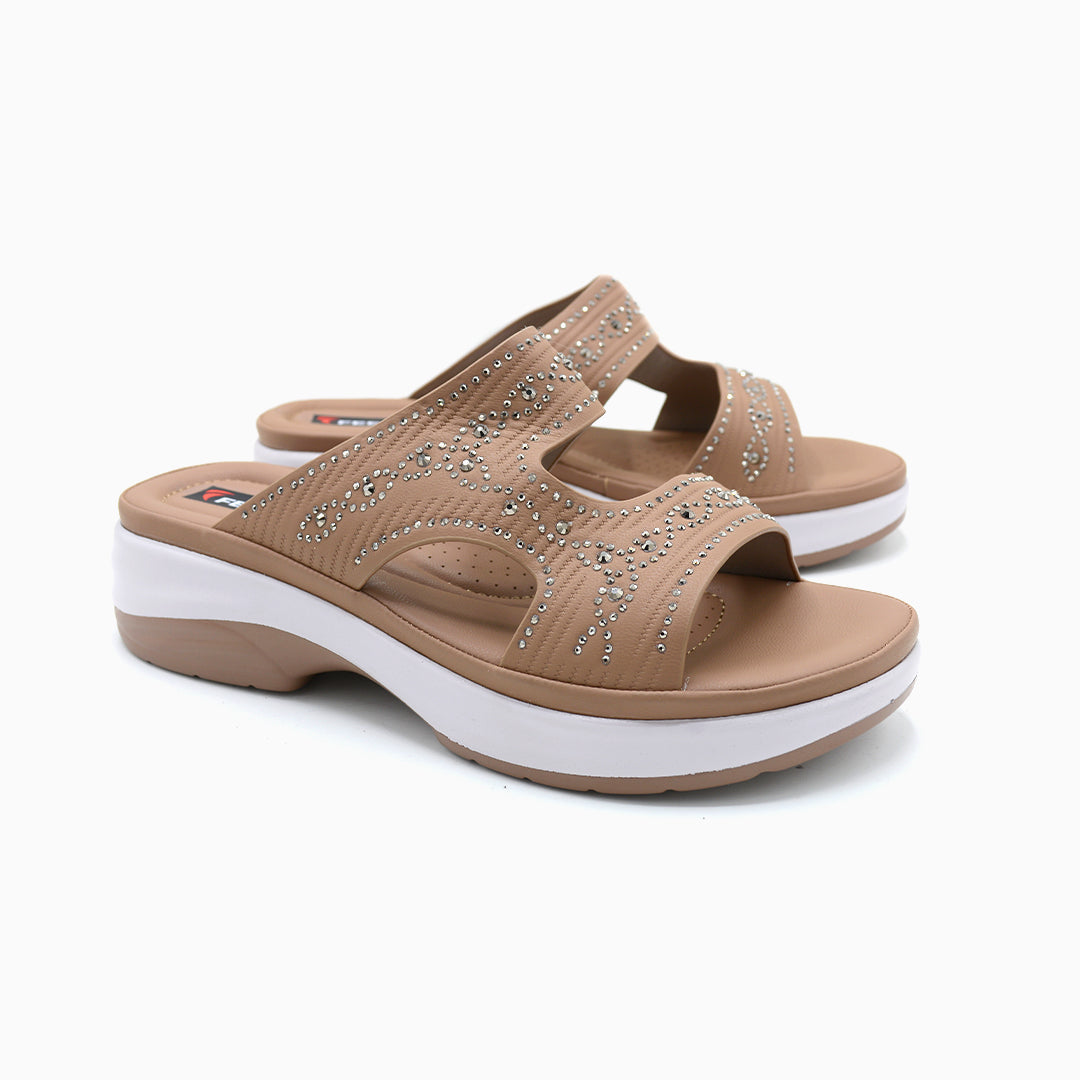 Embellished Comfort Platform Slides