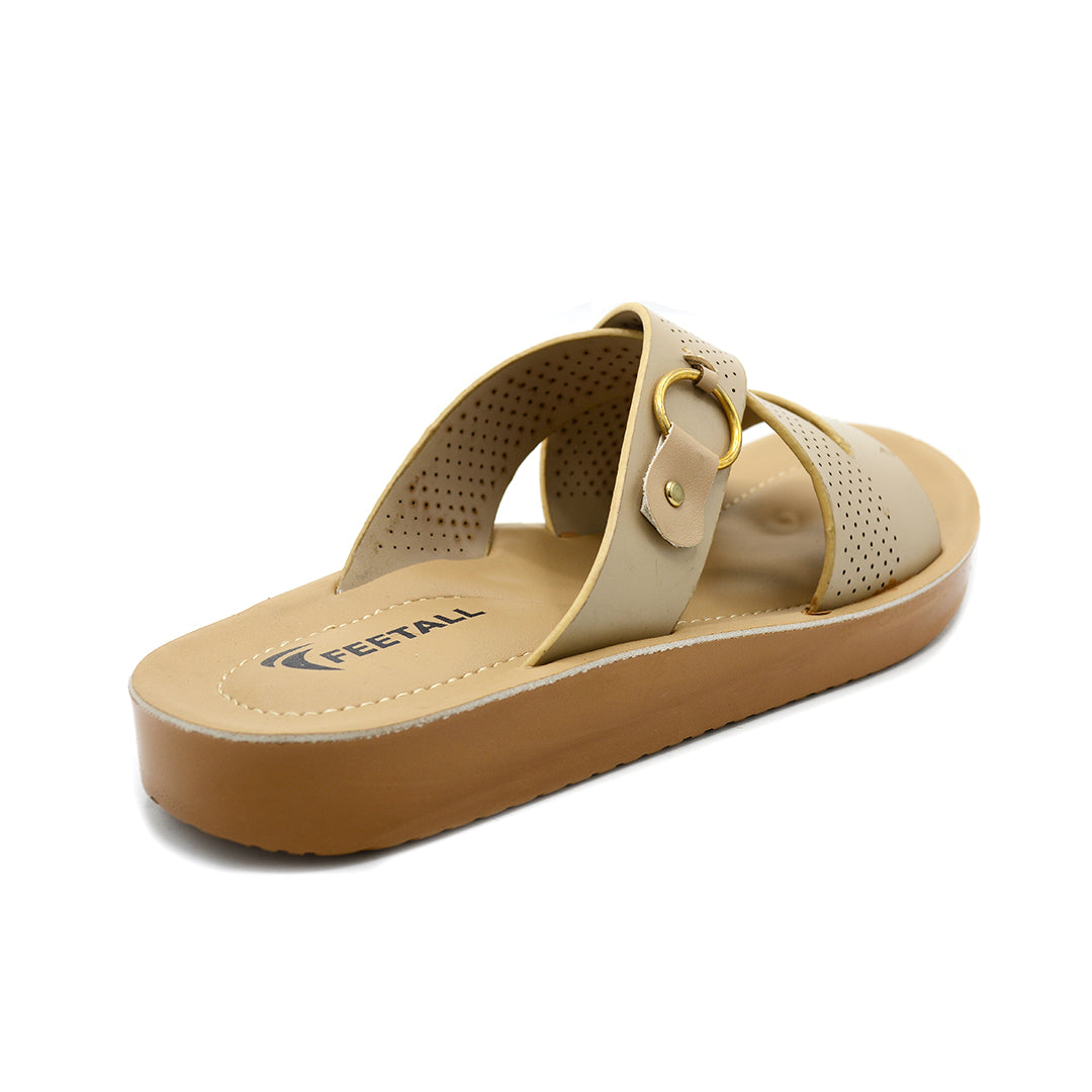 Monarch Cross-Strap Sandals with Gold Ring Detail
