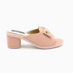 Buckle Detail Block Heel Slides