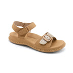 Beige Buckle Strap Comfort Platform Sandal