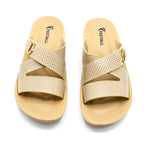 Monarch Cross-Strap Sandals with Gold Ring Detail