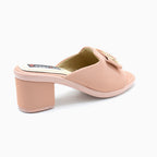 Buckle Detail Block Heel Slides
