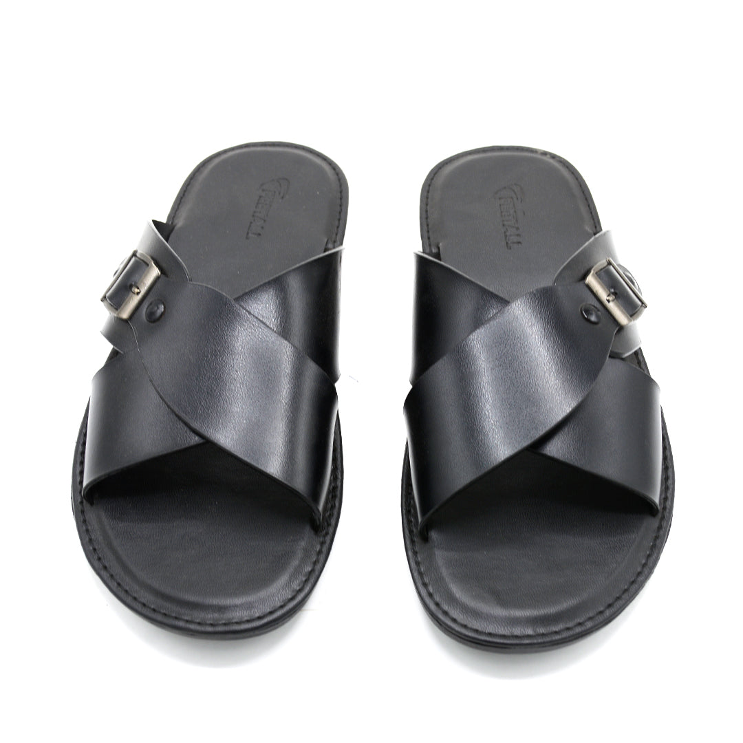 Heritage Buckled Cross-Strap Slides