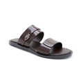 Dark Brown Open-Toe Slides