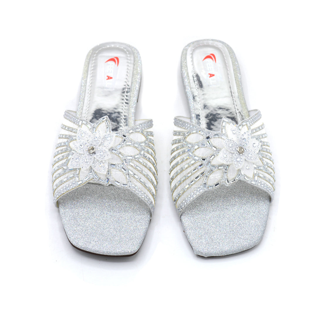 Crystal Embellished Flat Slides