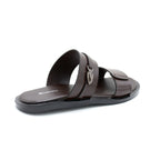 Dark Brown Open-Toe Slides