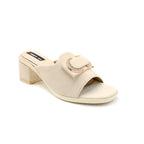Textured Bow Detail Wedge Slides