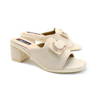 Textured Bow Detail Wedge Slides