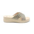Crystal Cross Strap Platform Slides
