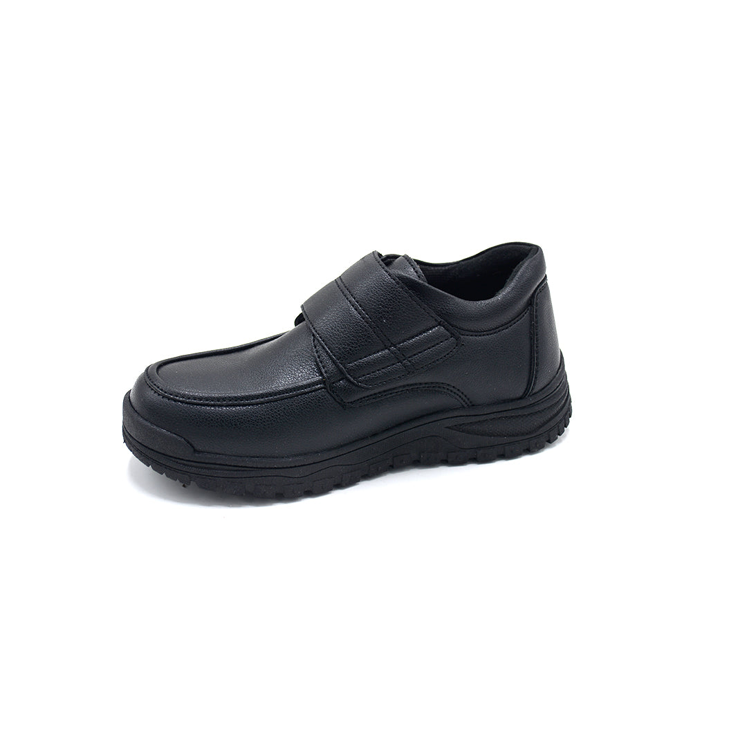 Boys Black Velcro School Shoe Classic Comfort (10 Years - 14 Years)