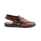 Textured Brown Peshawari Chappal