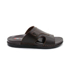 Brown Leather Comfort Slides