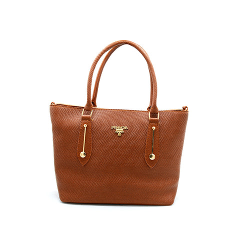 Brown Saffiano Tote Bag