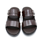Dark Brown Open-Toe Slides
