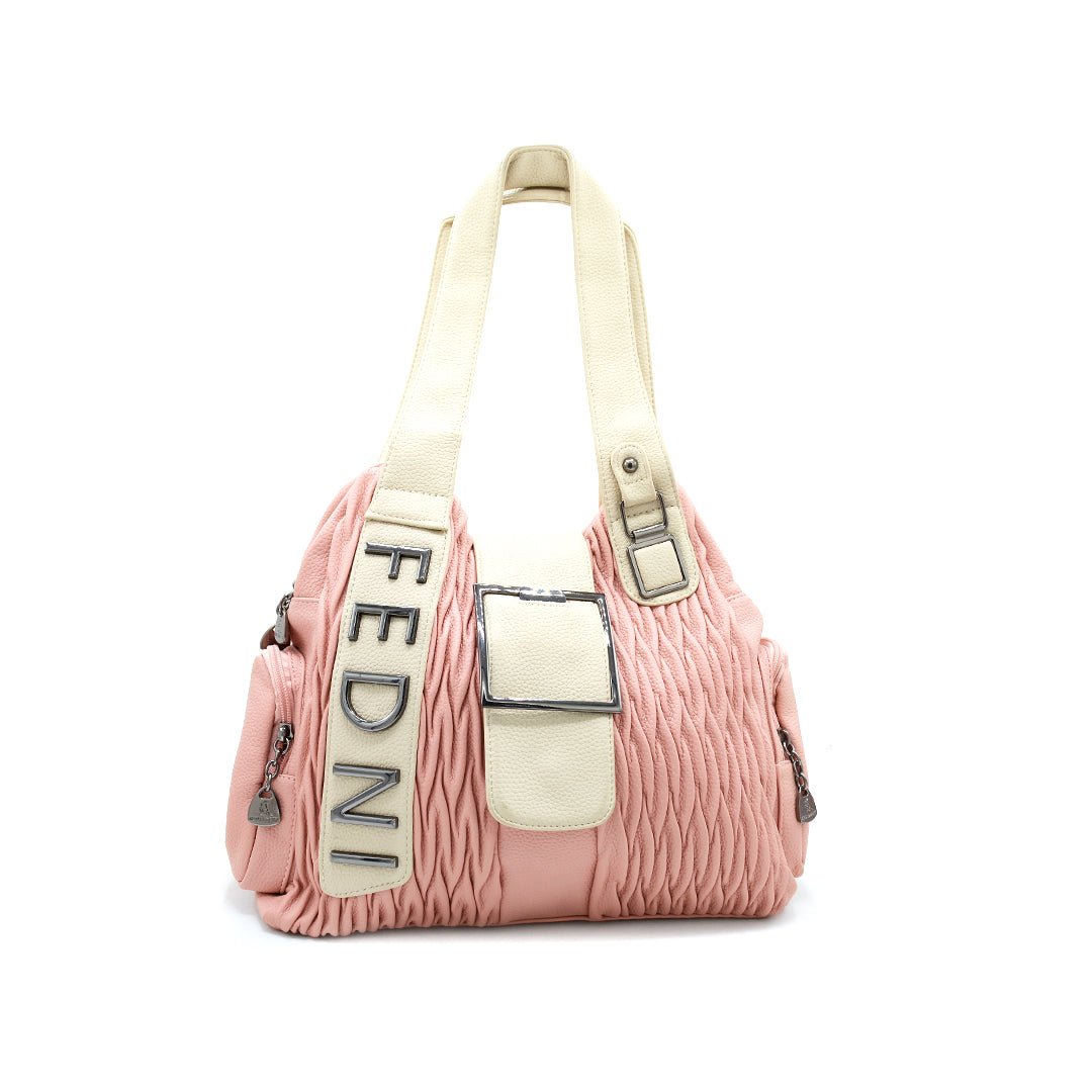 Blush Luxe Quilted Shoulder Bag with Statement Strap