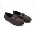 Dark Brown Woven Bow Loafers