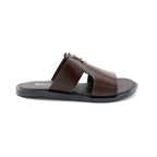 Dark Brown Open-Toe Slides