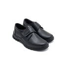 Boys Black Velcro School Shoe Chunky Sole (10 Years - 14 Years)
