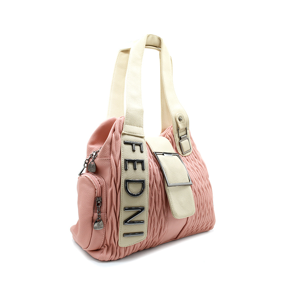 Blush Luxe Quilted Shoulder Bag with Statement Strap