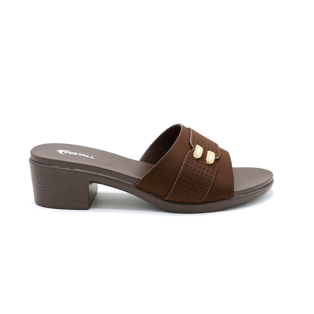 Classic Buckle Block Heel Slides