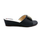 Glamour Buckle Wedge Slides