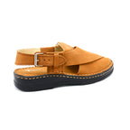 Tan Leather Closed-Toe Peshawari Chappal