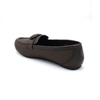 Dark Brown Woven Bow Loafers