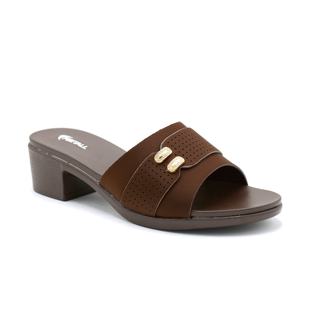 Classic Buckle Block Heel Slides