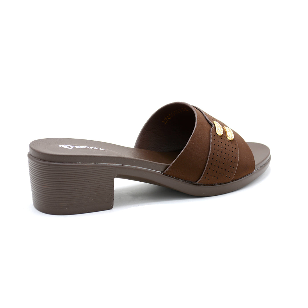 Classic Buckle Block Heel Slides