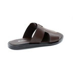 Dark Brown Open-Toe Slides