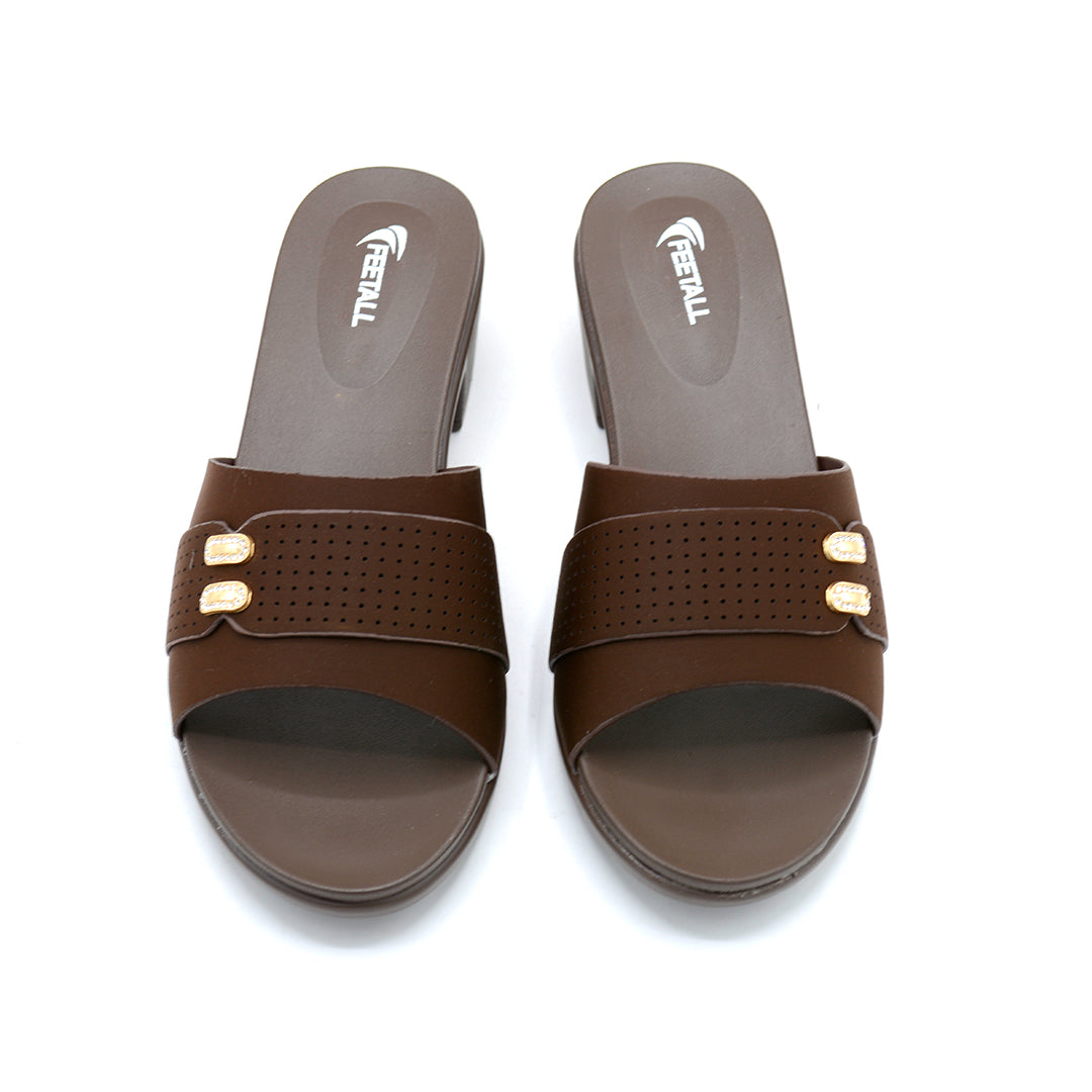 Classic Buckle Block Heel Slides