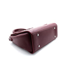 Elegant Maroon Structured Shoulder Handbag