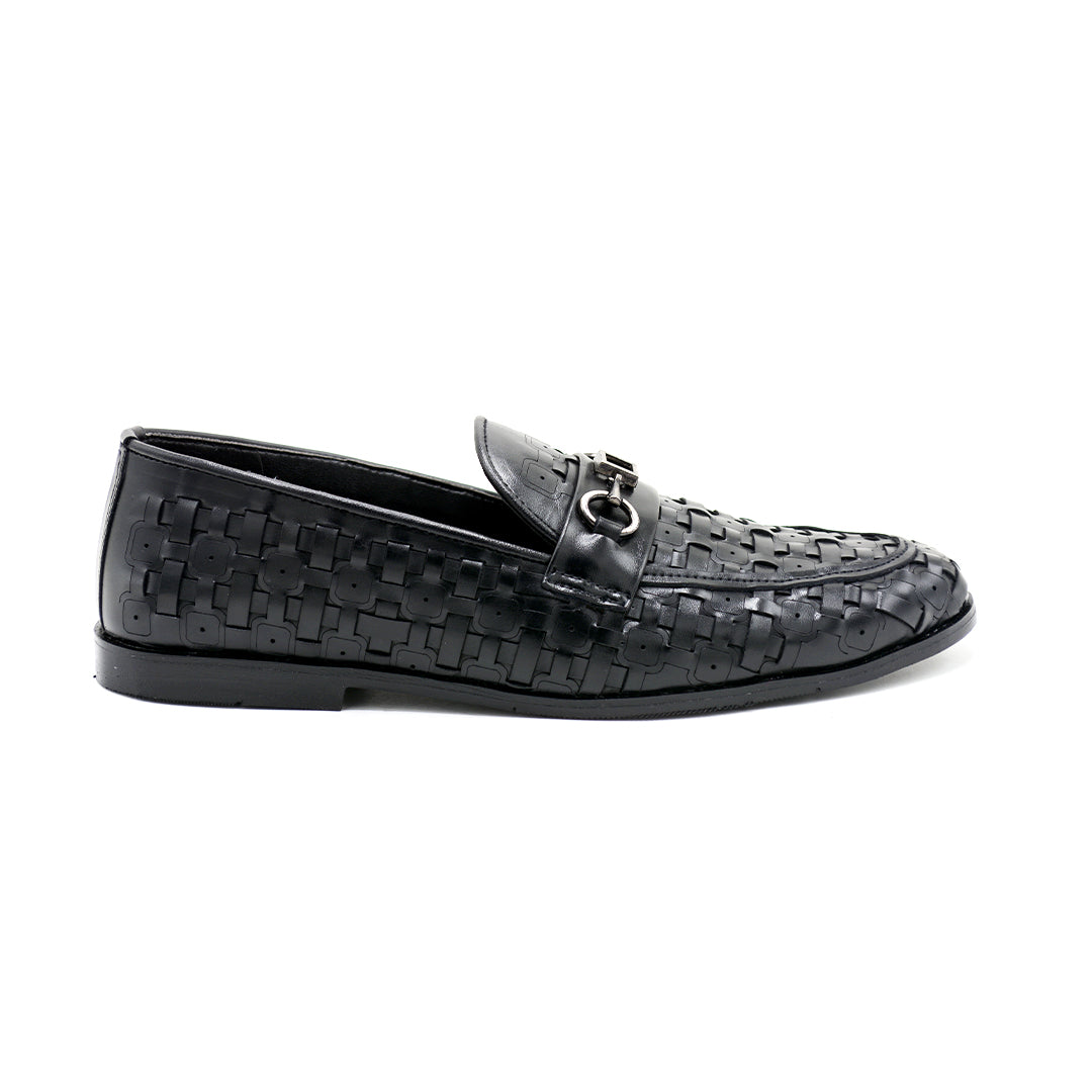Woven Leather Bit Loafers