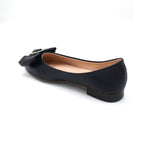 Sarah Pearl Bow Black Women’s Flat Shoes