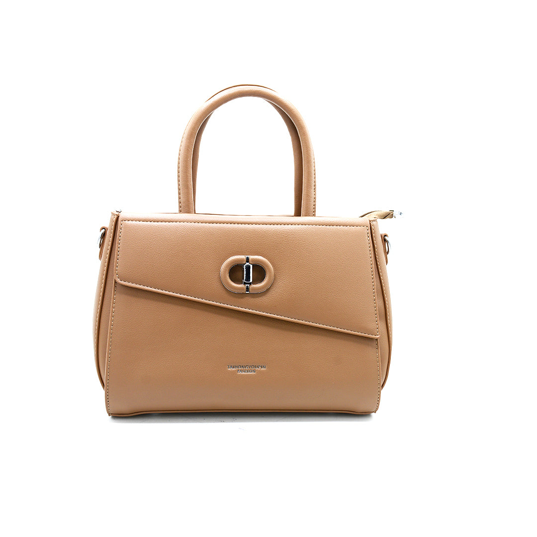 Chic Beige Structured Shoulder Handbag