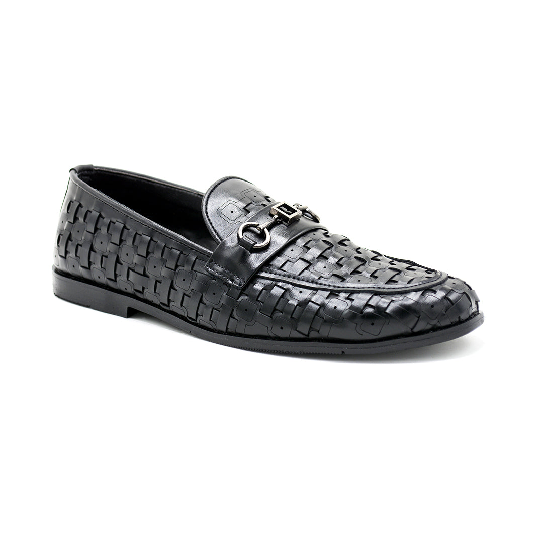 Woven Leather Bit Loafers