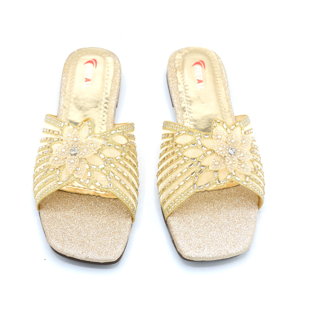Crystal Embellished Flat Slides