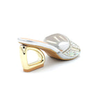 Rhinestone Embellished Block Heel Sandals