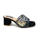 Elegant Mesh Strap Block Heel